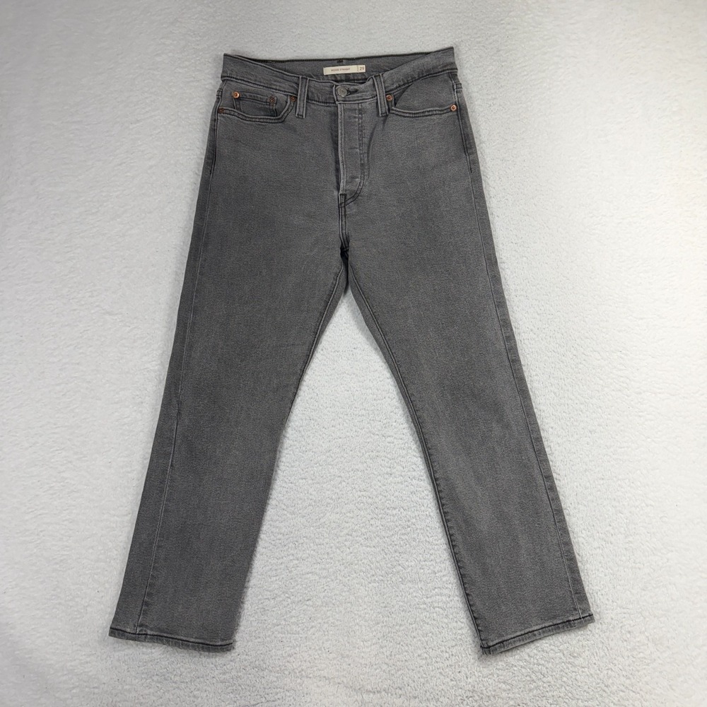 Levi's Women's 29 (28x25) Wedgie Straight Jeans High Rise Button Fly Gray